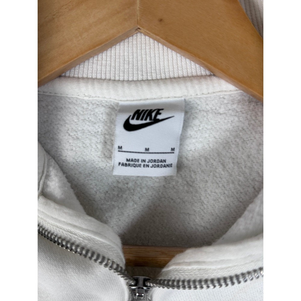 Nike Phoenix Fleece Quarter Zip Cropped Sweatshirt White Womens Medium - Picture 11 of 14